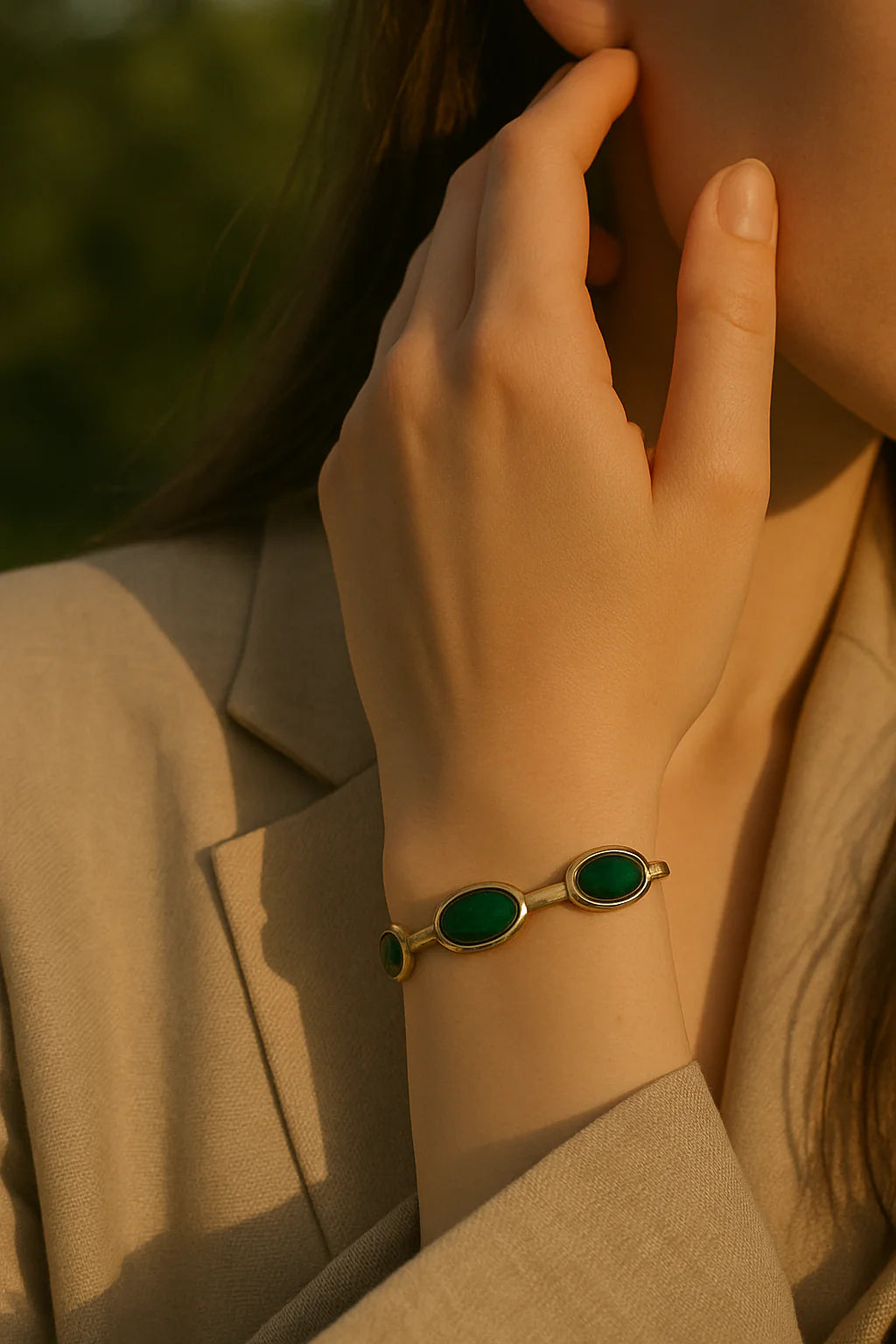 Opulex™ Green Oval Crystal Set