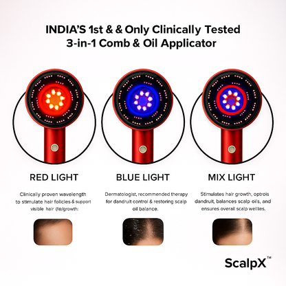 ScalpX™ 3-1 Red Light Therapy Scalp Massager | 6 Months Warranty