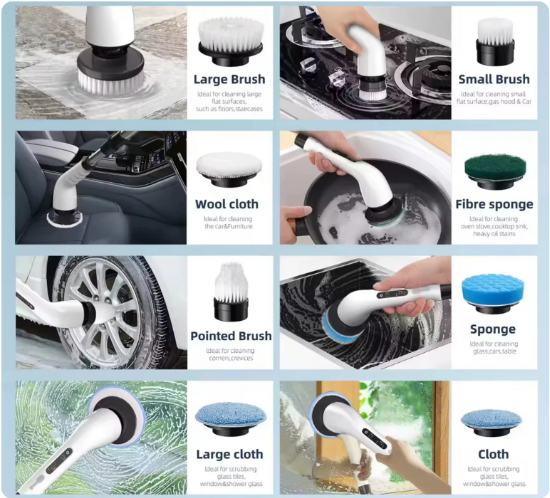 Cleanistic™         Electric Spin Scrubber (9-in-1) ...