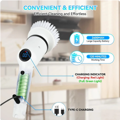 Cleanistic™         Electric Spin Scrubber (9-in-1)