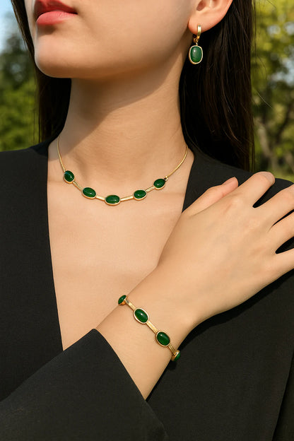 Opulex™ Green Oval Crystal Set